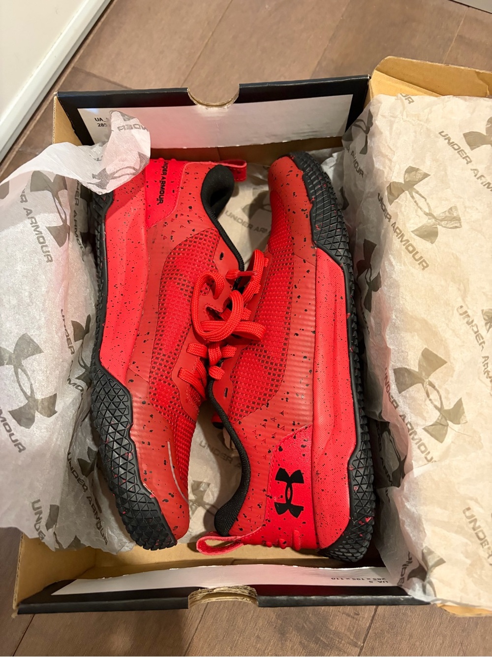 Under Armour Kids Red and Black Athletic Sneakers